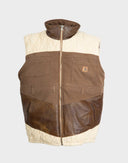 Giubbotto smanicato denim e lana 