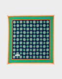 Yves Saint Laurent - Foulard in 100% seta blu a fiori 