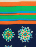 Yves Saint Laurent - Foulard in 100% seta blu a fiori 