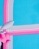 Leonard - Foulard floreale azzurro anni '80 