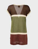Cardigan laminato a righe 