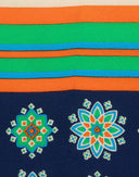 Yves Saint Laurent - Foulard in 100% seta blu a fiori 