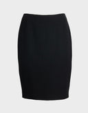 Gonna nera plain in lana 