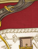 Hermes - Foulard 'Etriers' bordeaux anni '90 