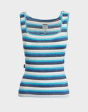 Moschino - Top a righe colorate con brillantini anni 2000 