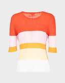 T-shirt ribbed a righe colorate 