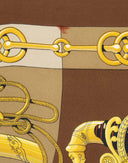 Hermes - Foulard 'Cliquetis' marrone anni '90 