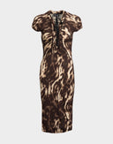 Just Cavalli - Vestito maculato marrone anni 2000 