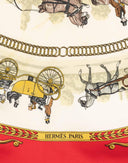 Hermes - Foulard 'La Promenade de longchamps' rosso '90 