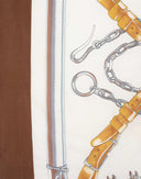 Hermes - Foulard marrone 'Equipages' in seta 