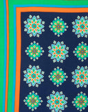 Yves Saint Laurent - Foulard in 100% seta blu a fiori 