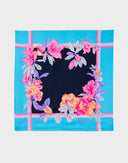 Leonard - Foulard floreale azzurro anni '80 