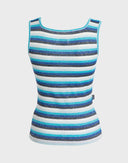 Moschino - Top a righe colorate con brillantini anni 2000 