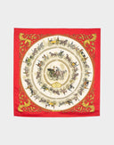 Hermes - Foulard 'La Promenade de longchamps' rosso '90 