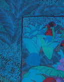 Christian Dior - Foulard tropicale blu anni '80 