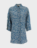 Stella McCartney - Camicia azzurra fantasia paisley 