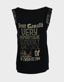 Just Cavalli - Top nero con scritte anni 2000 