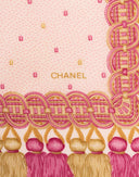 Chanel - Foulard in seta jacquard rosa anni '90 