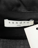 Sandro Paris - Camicia nera in viscosa con ricamo 