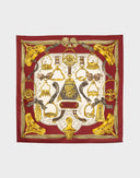 Hermes - Foulard 'Etriers' bordeaux anni '90 