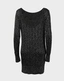 Maglione nero laminato 