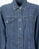 Camicia di jeans con bottoni logati 