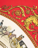 Hermes - Foulard 'La Promenade de longchamps' rosso '90 