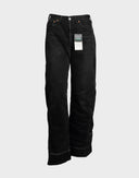 Jeans Levi's neri up-cycled inserti in pelle 