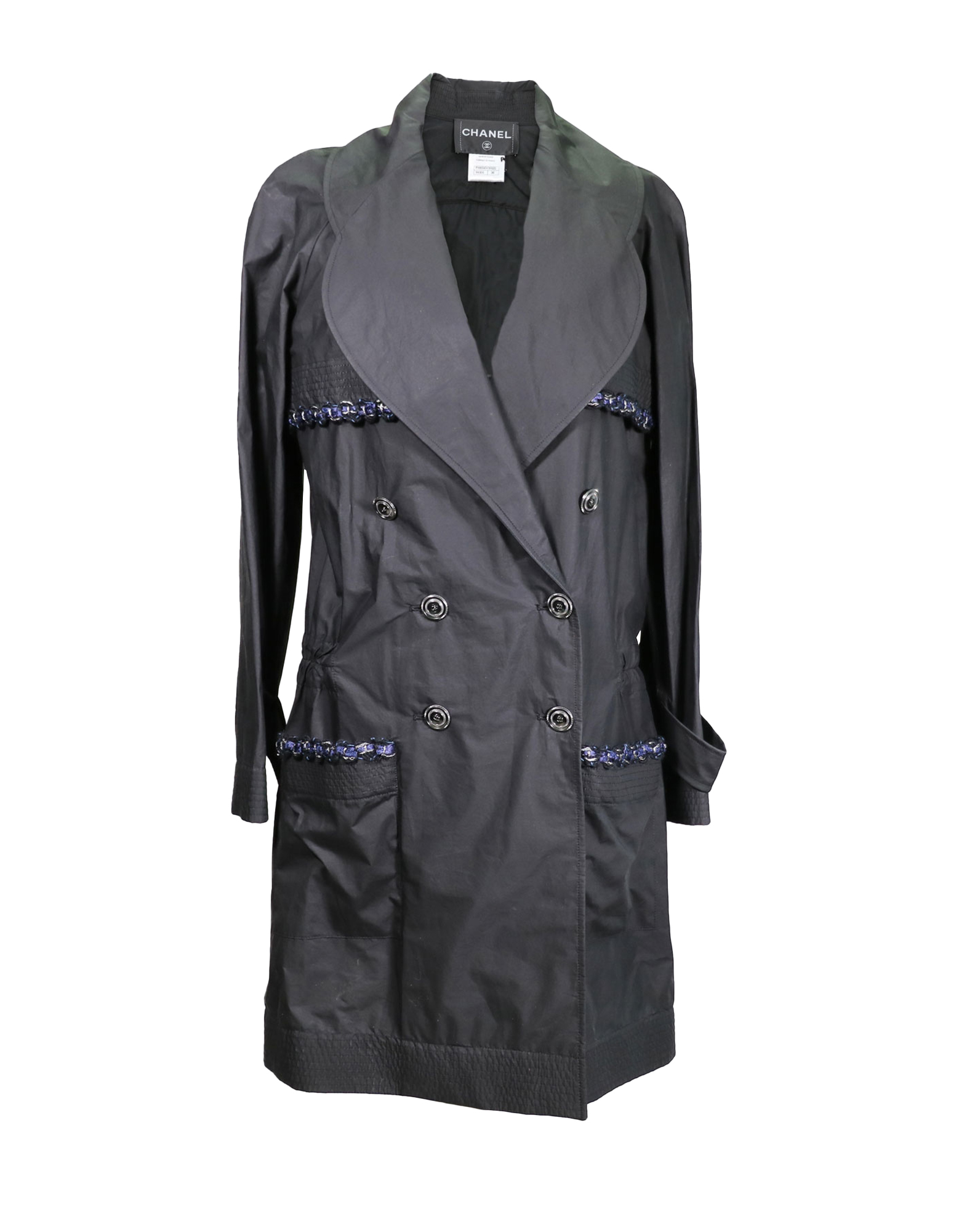 Chanel - Black cotton trench coat