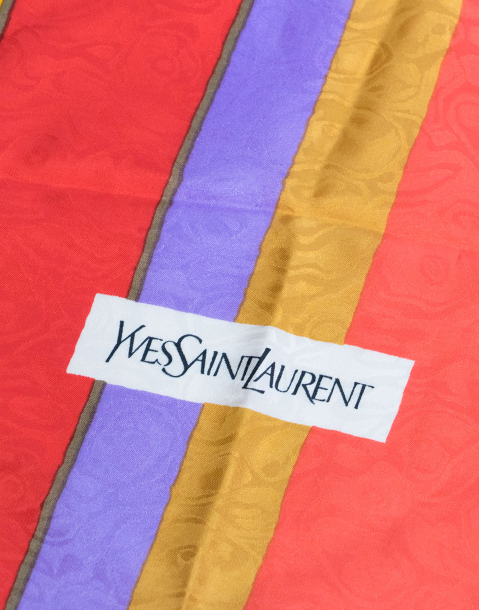 Yves Saint Laurent - Foulard in seta a righe_3