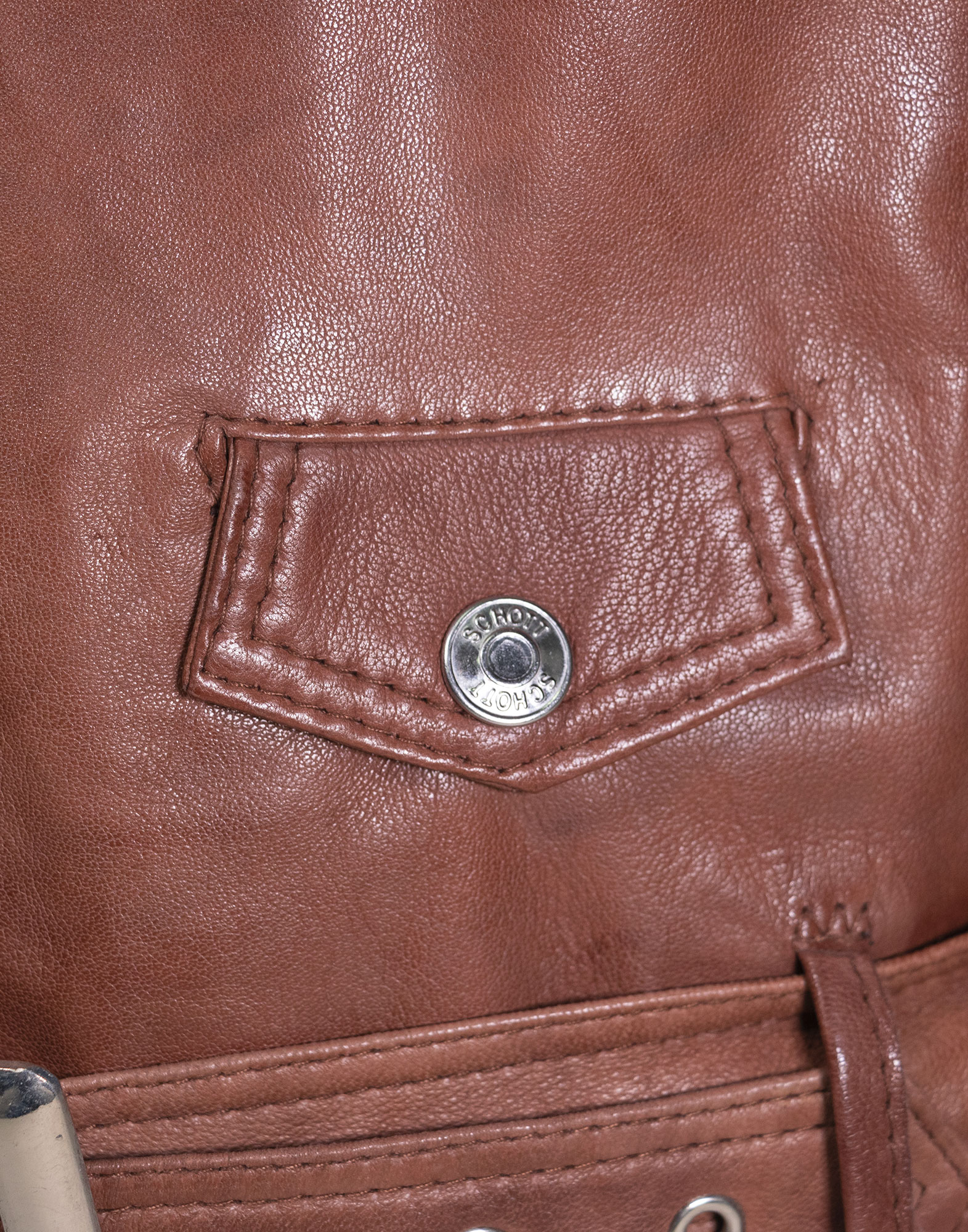 Schott - Brown studded leather jacket