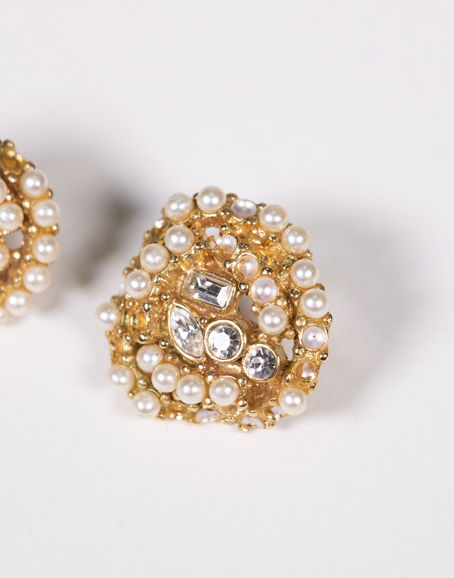 Vintage - Jewelled lobe earrings