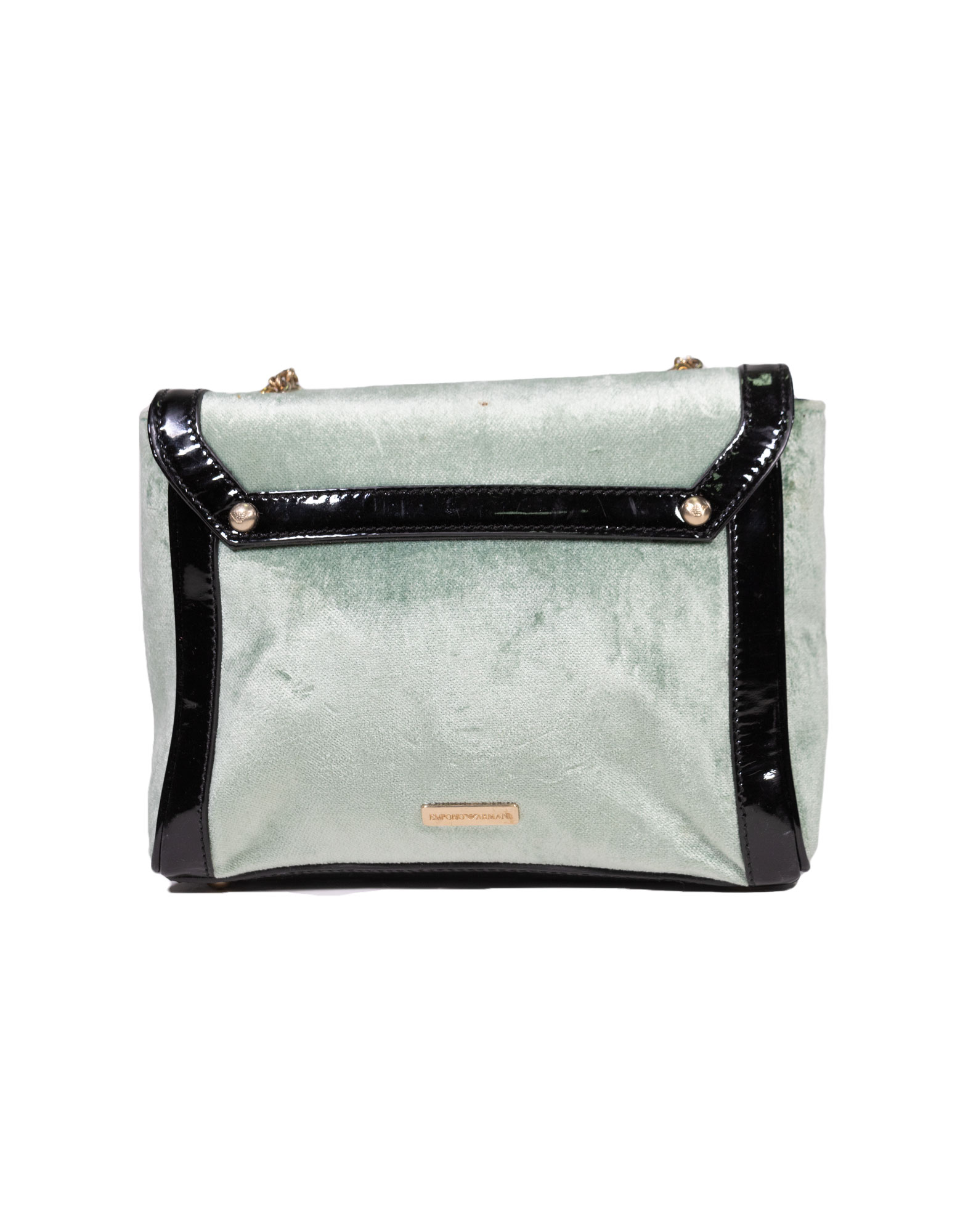 Emporio Armani - Patent leather and velvet minibag