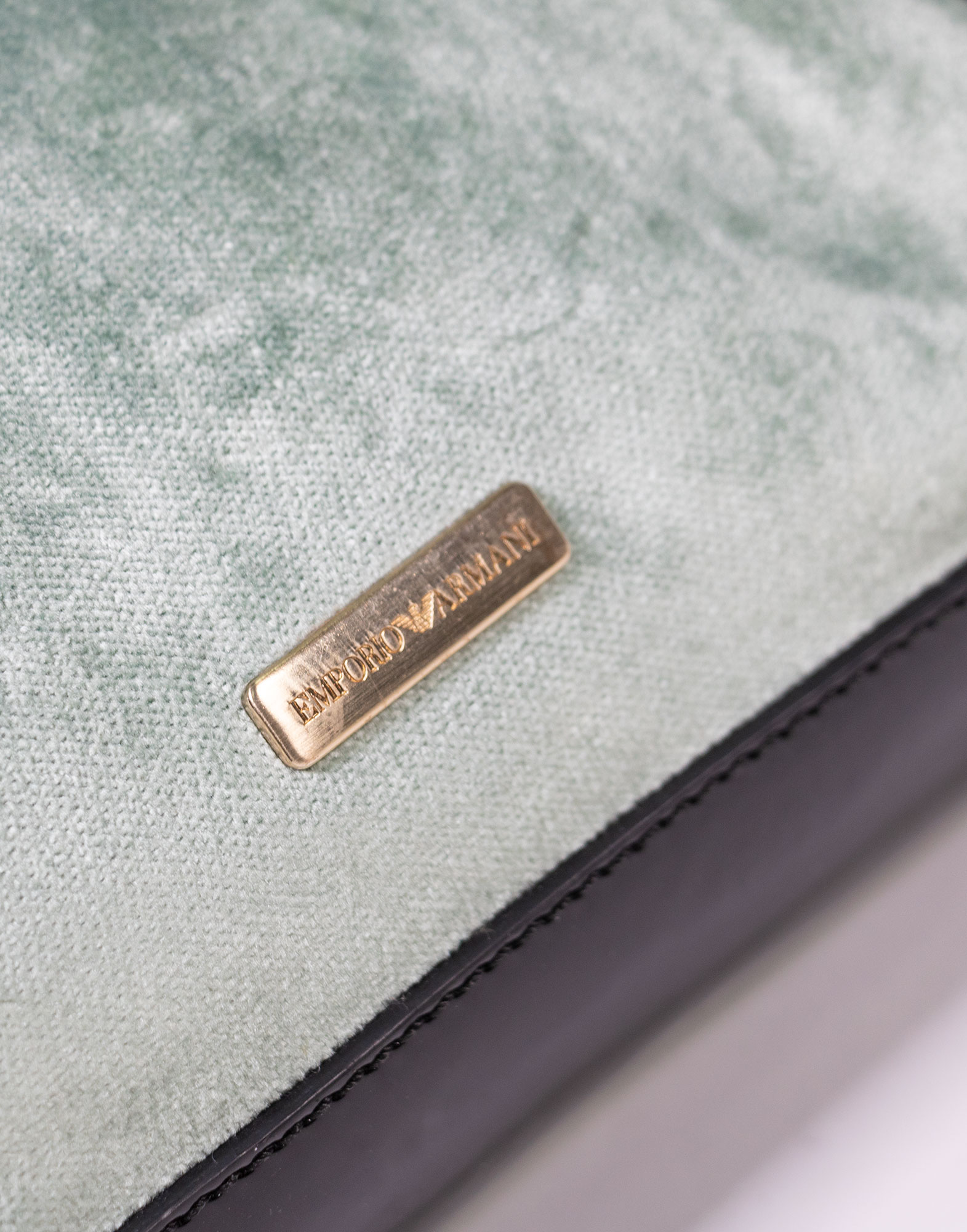Emporio Armani - Patent leather and velvet minibag