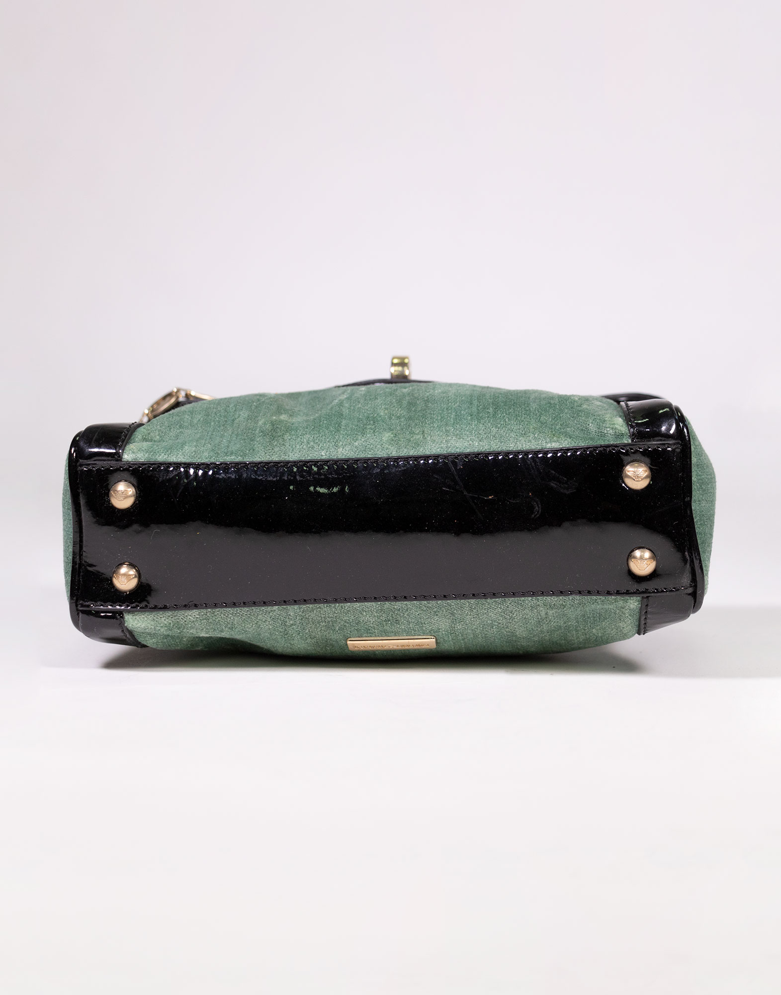 Emporio Armani - Patent leather and velvet minibag