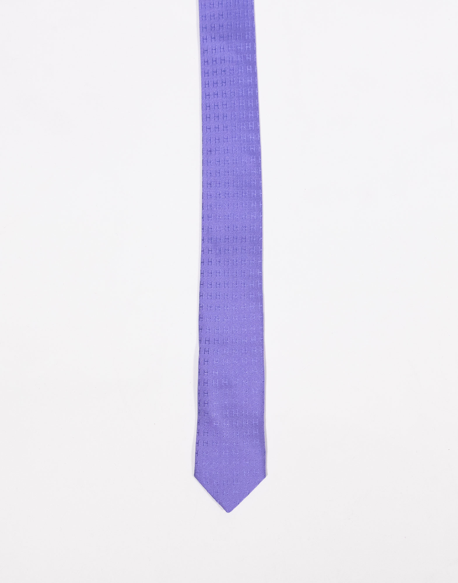 HERMES - Cravatta monogramma viola in seta