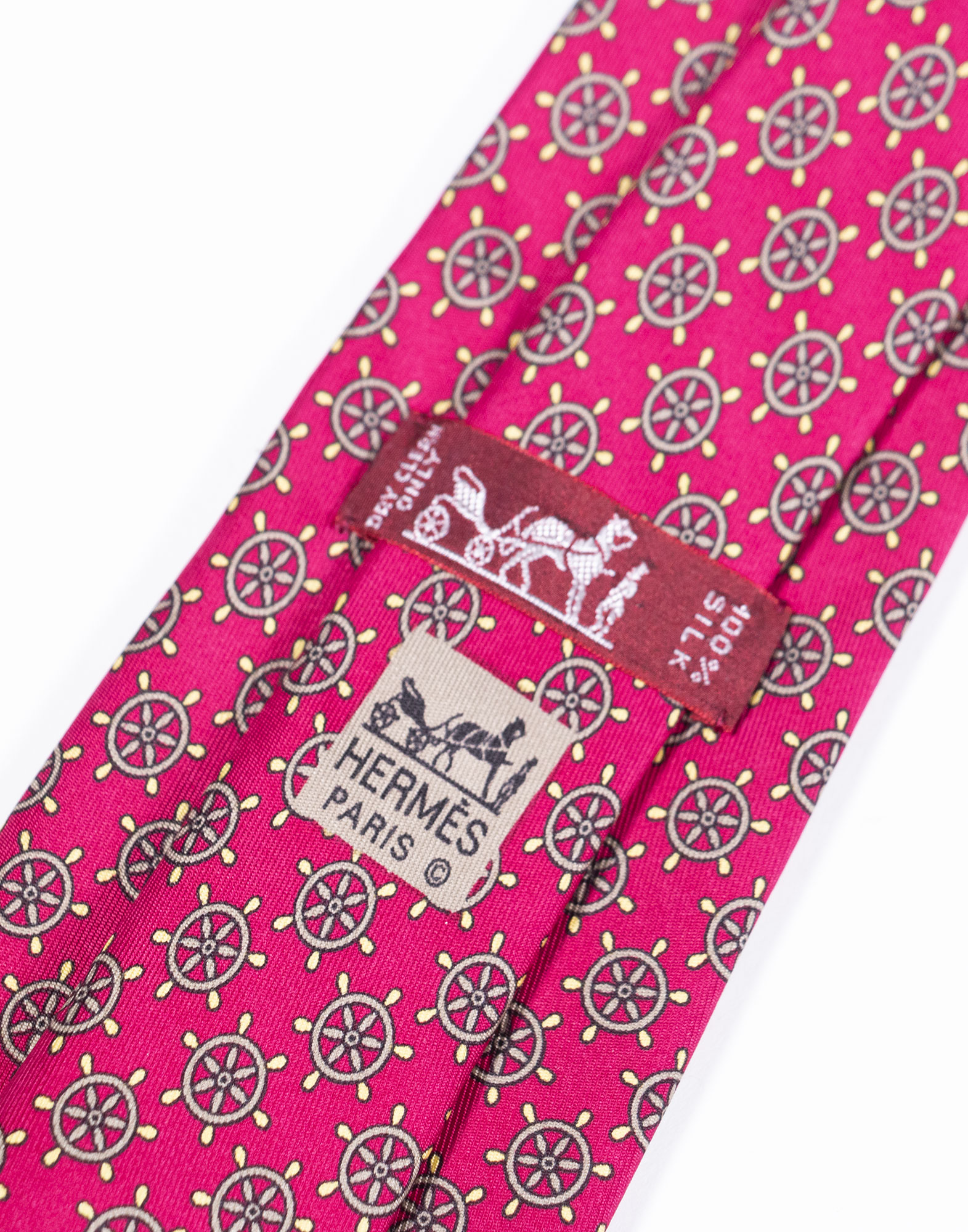 Hermes - Fuchsia vintage silk necktie