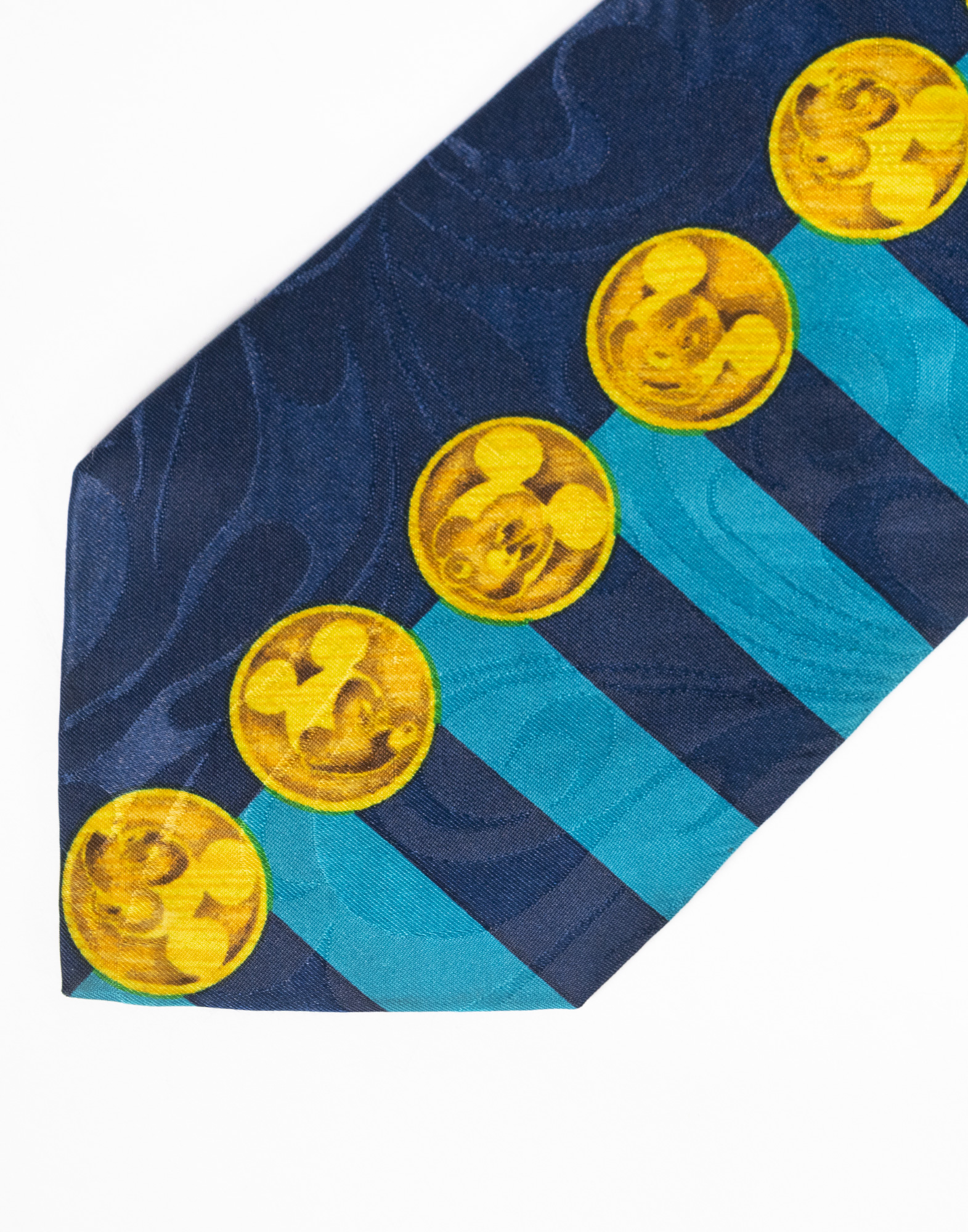 Disney - Cravatta blu con monete oro