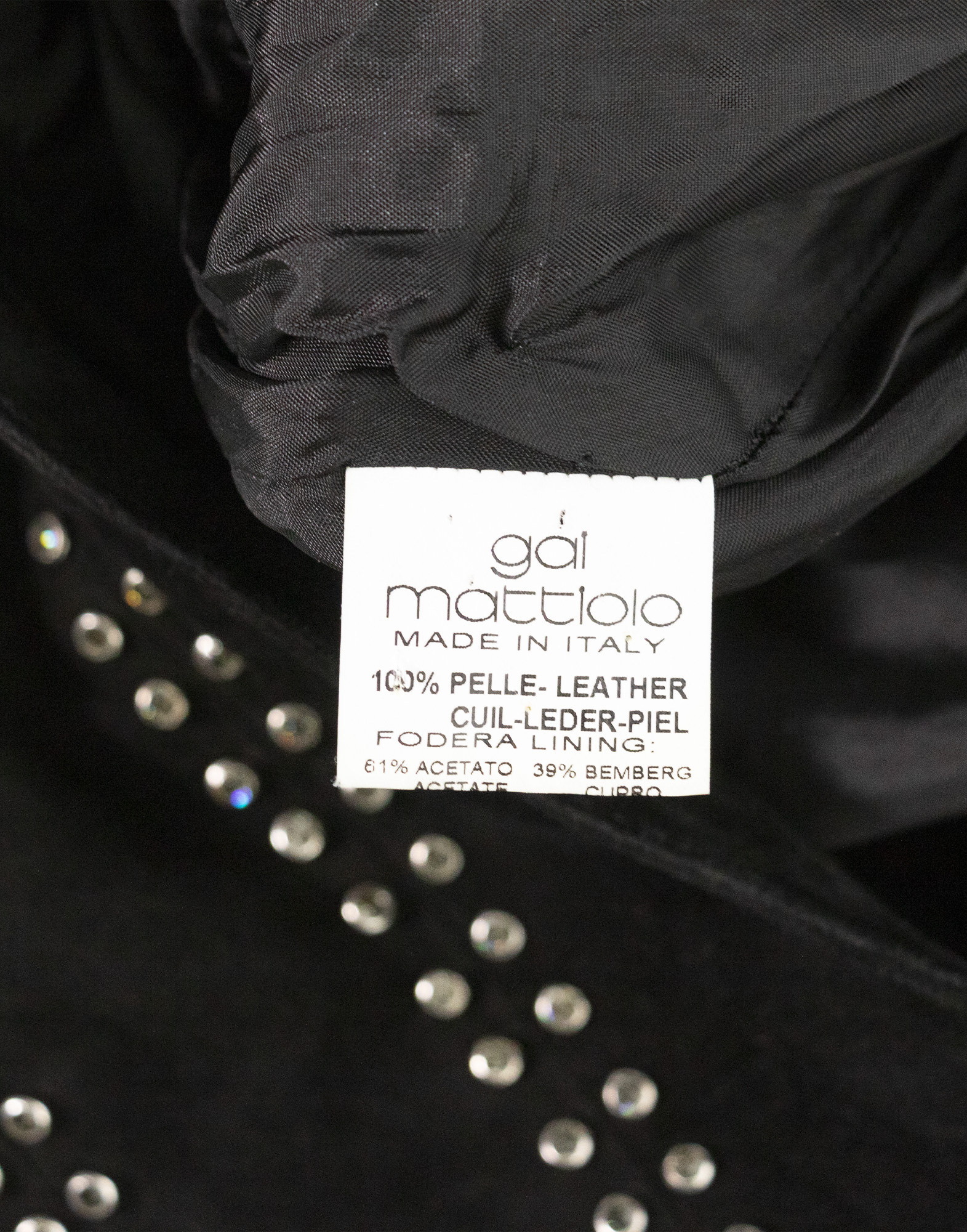 Gai Mattiolo - 90s leather skirt with studs