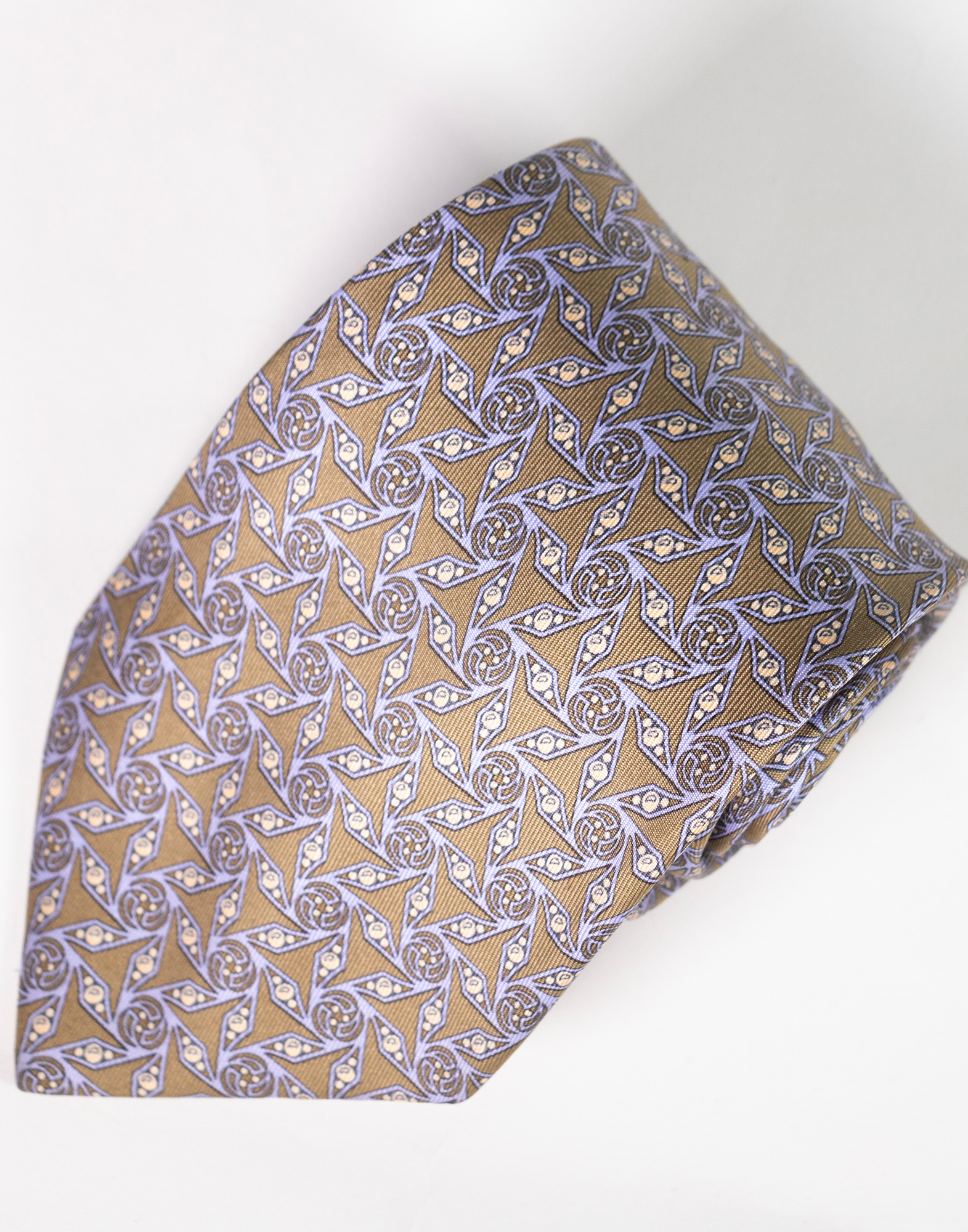 Hermes - Green and light blue tie with pattern