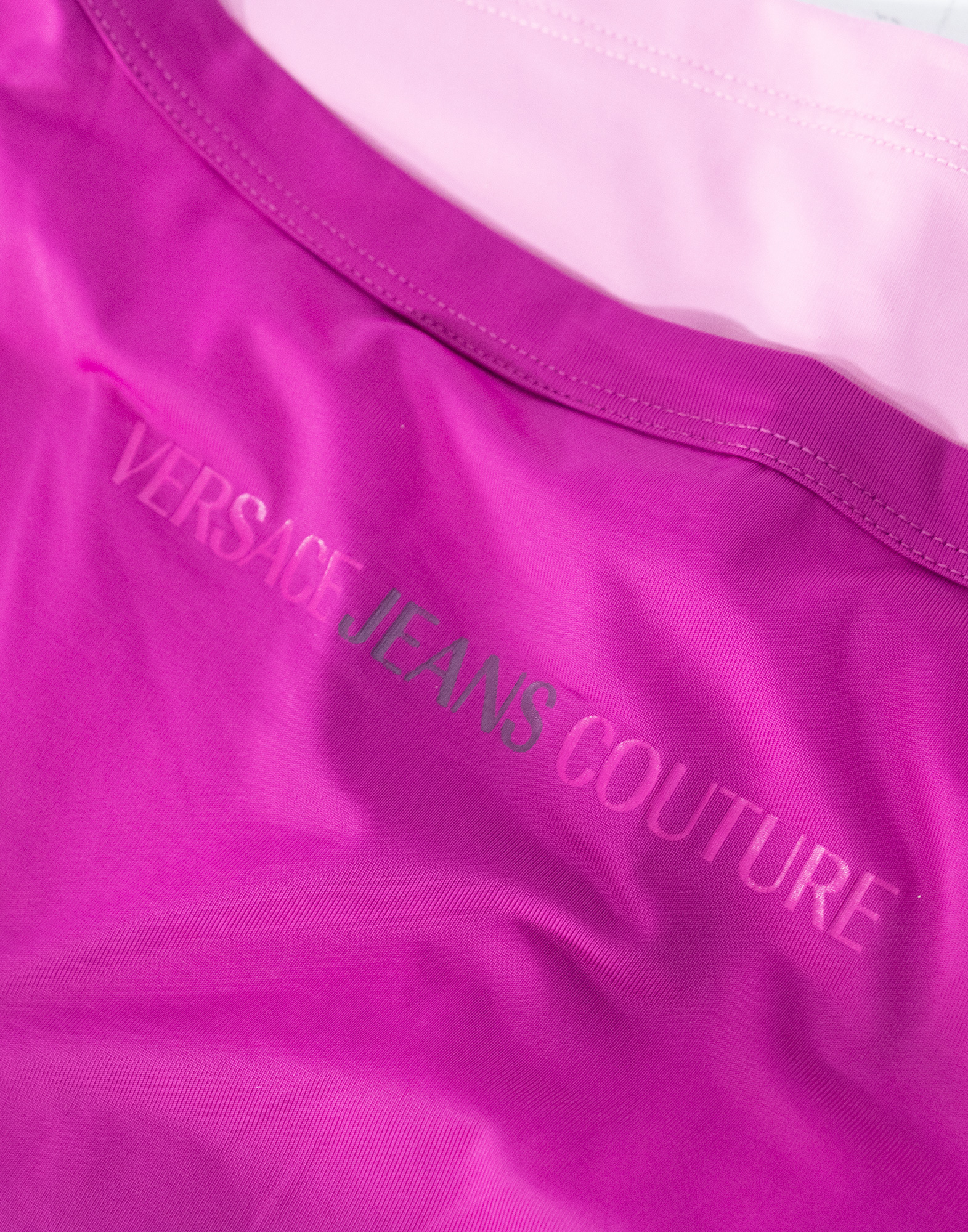 Versace Jeans Couture - T-shirt stretch rosa e fucsia