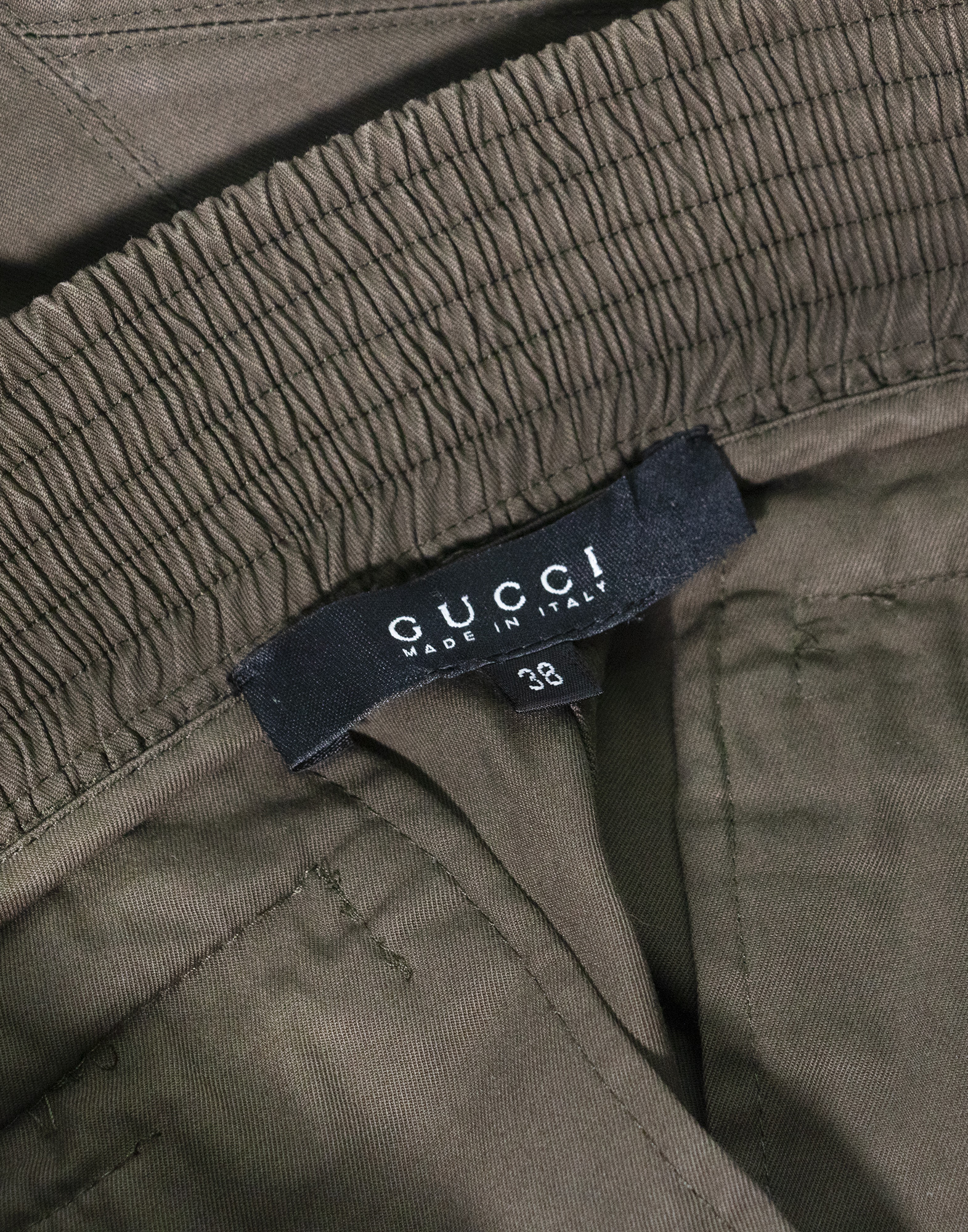 Gucci - Gonna in cotone verde militare