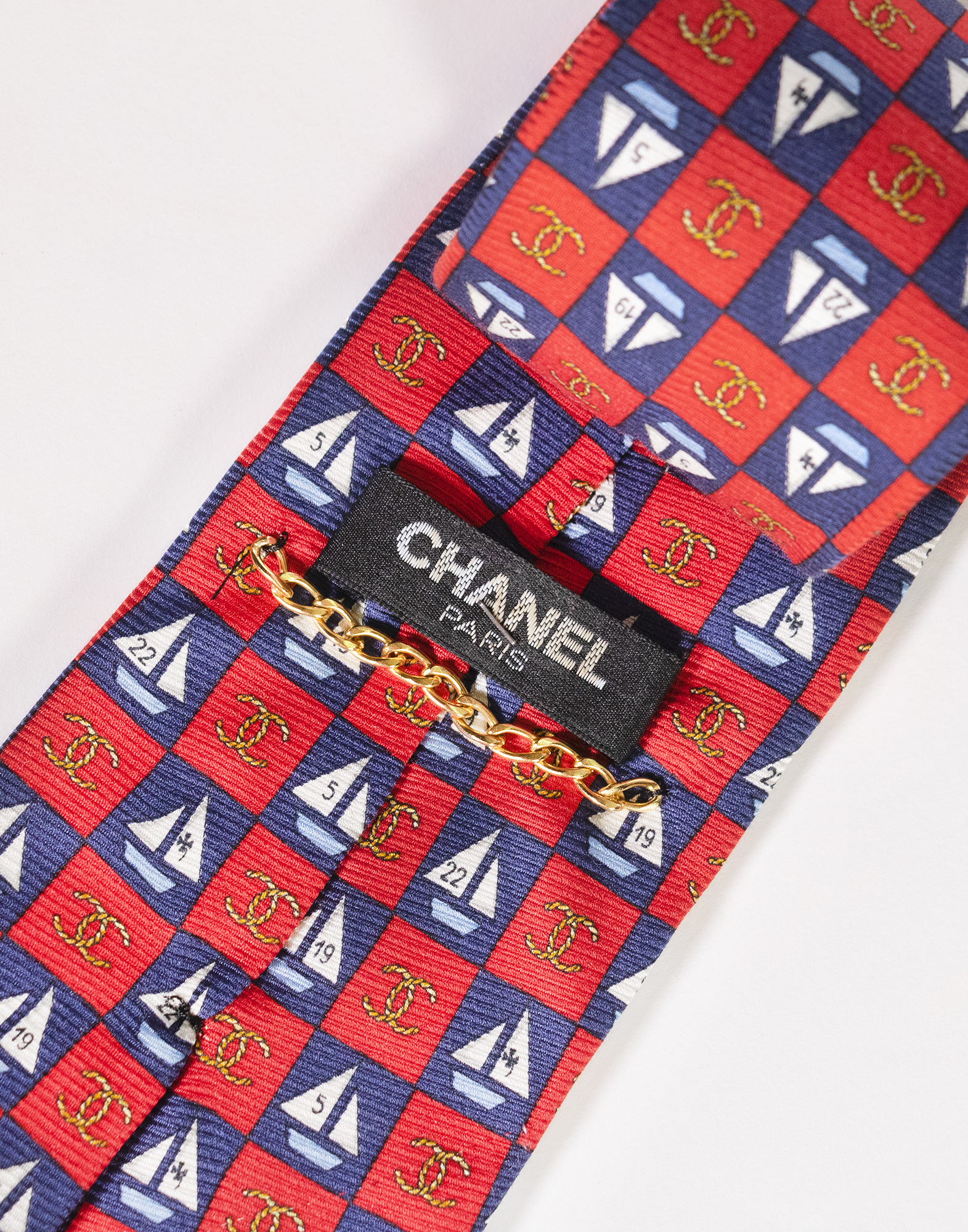 Chanel - Cravatta stampa barchette