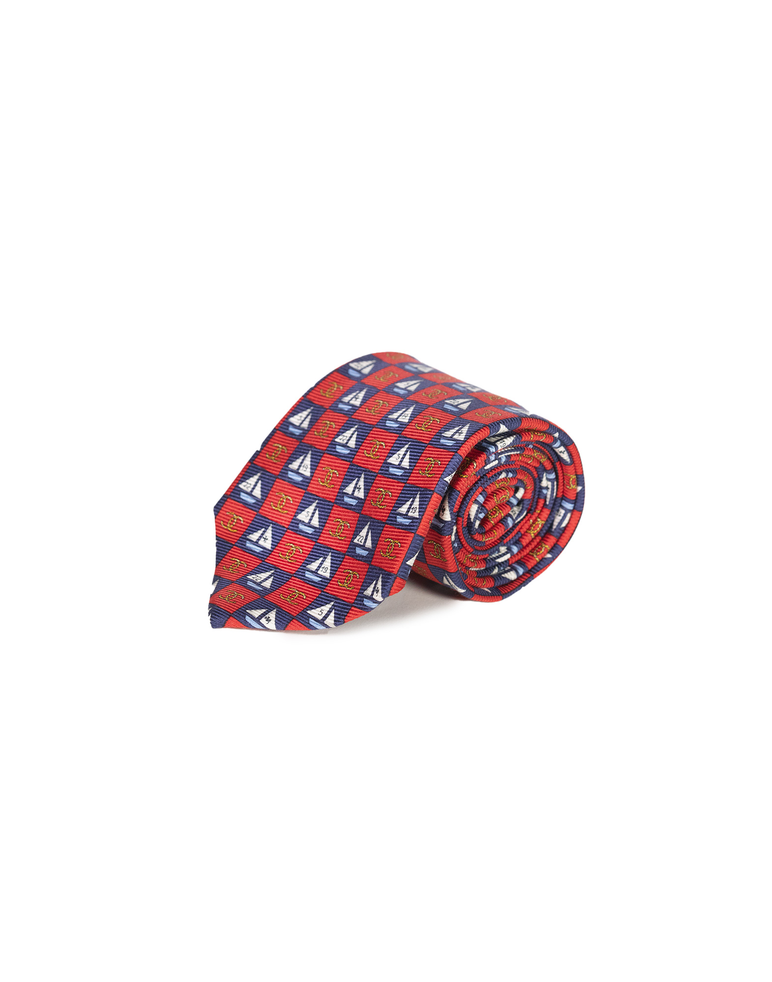 Chanel - Cravatta stampa barchette