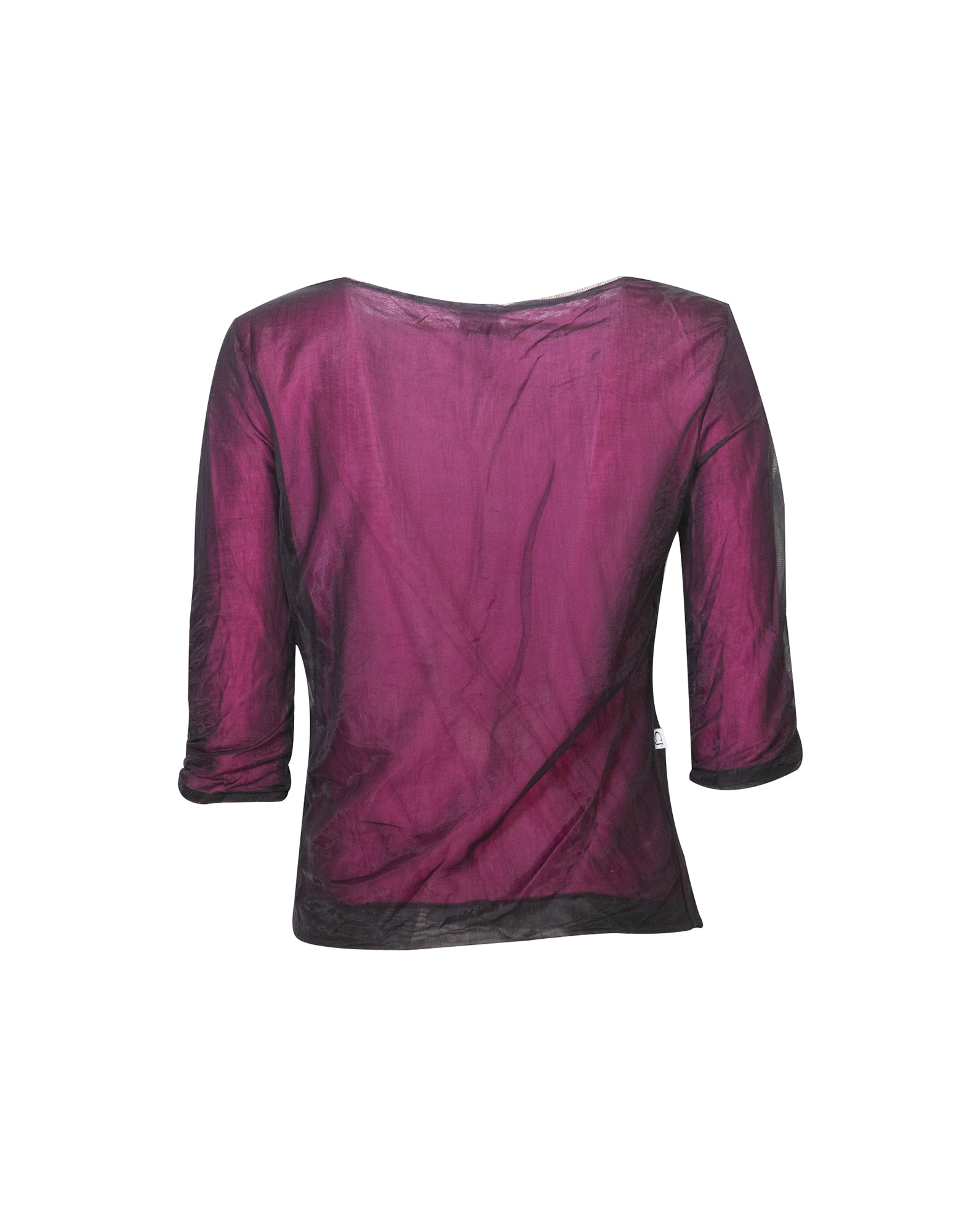 Just Cavalli - T-shirt viola in tessuto mesh
