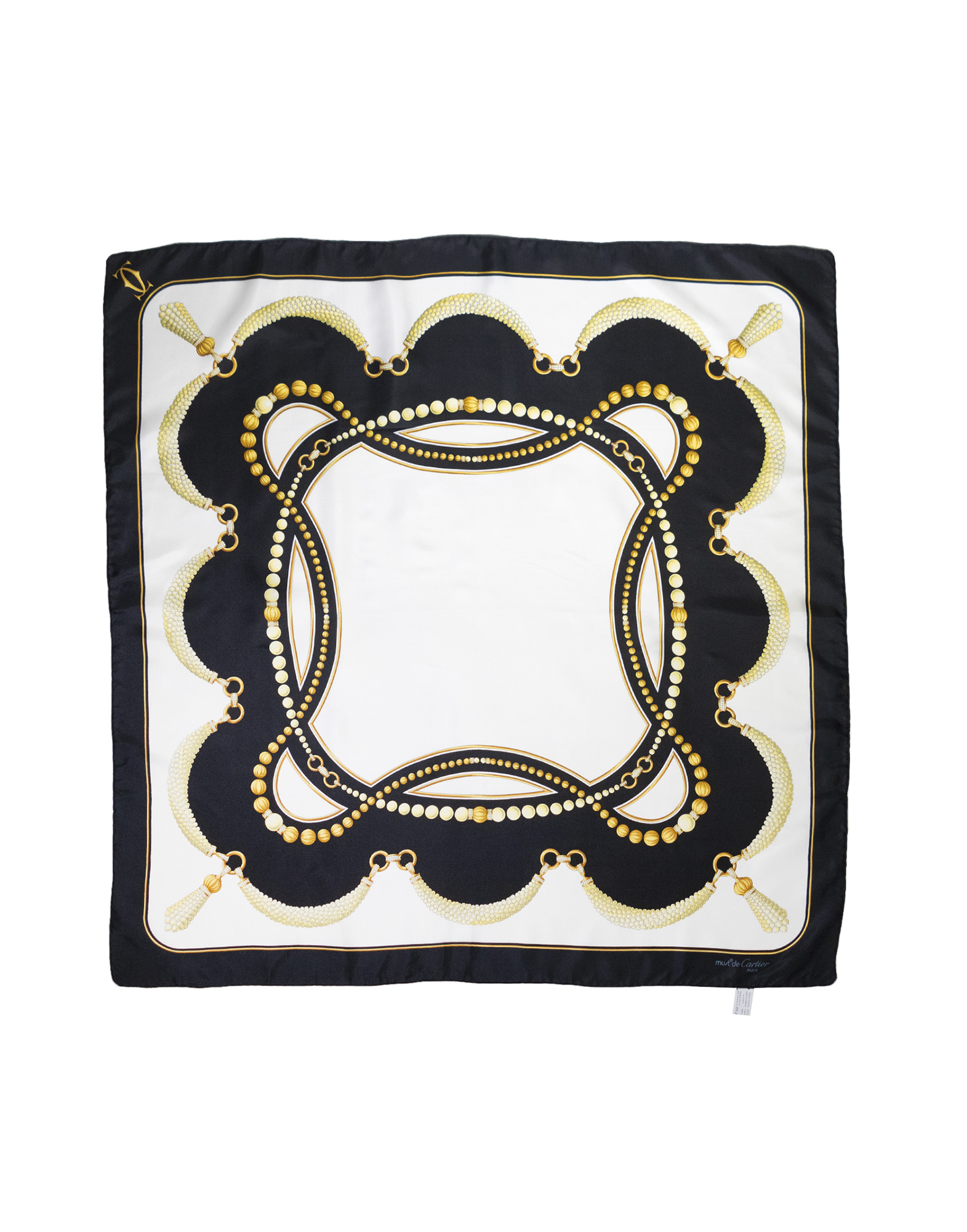 Must de Cartier - Pearl tassel print silk scarf