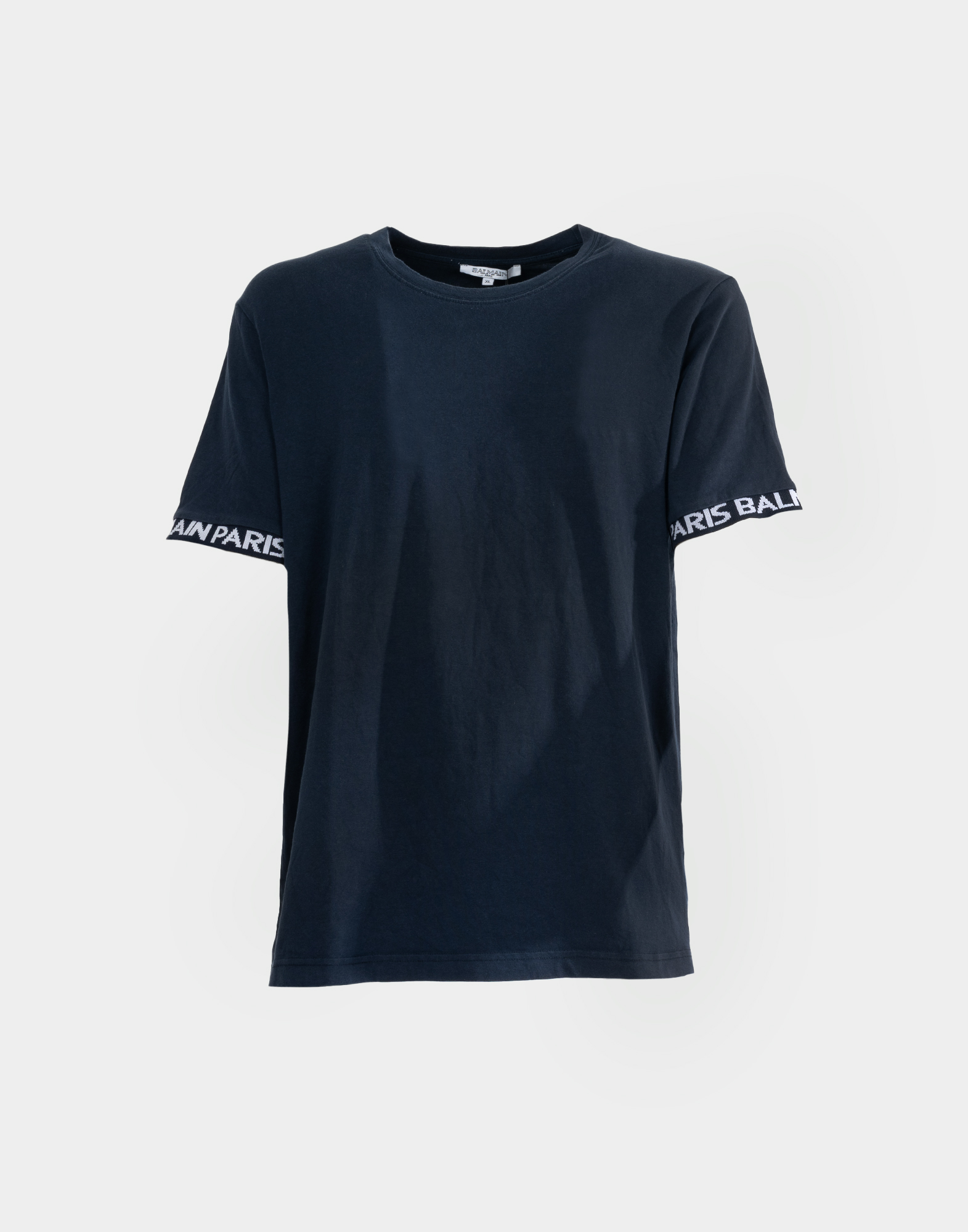 balmain men's blue short sleeve t-shirt