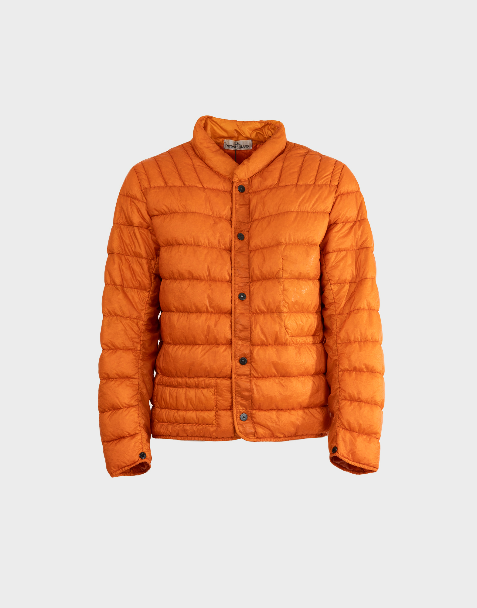 stone island orange down jacket for men 90s