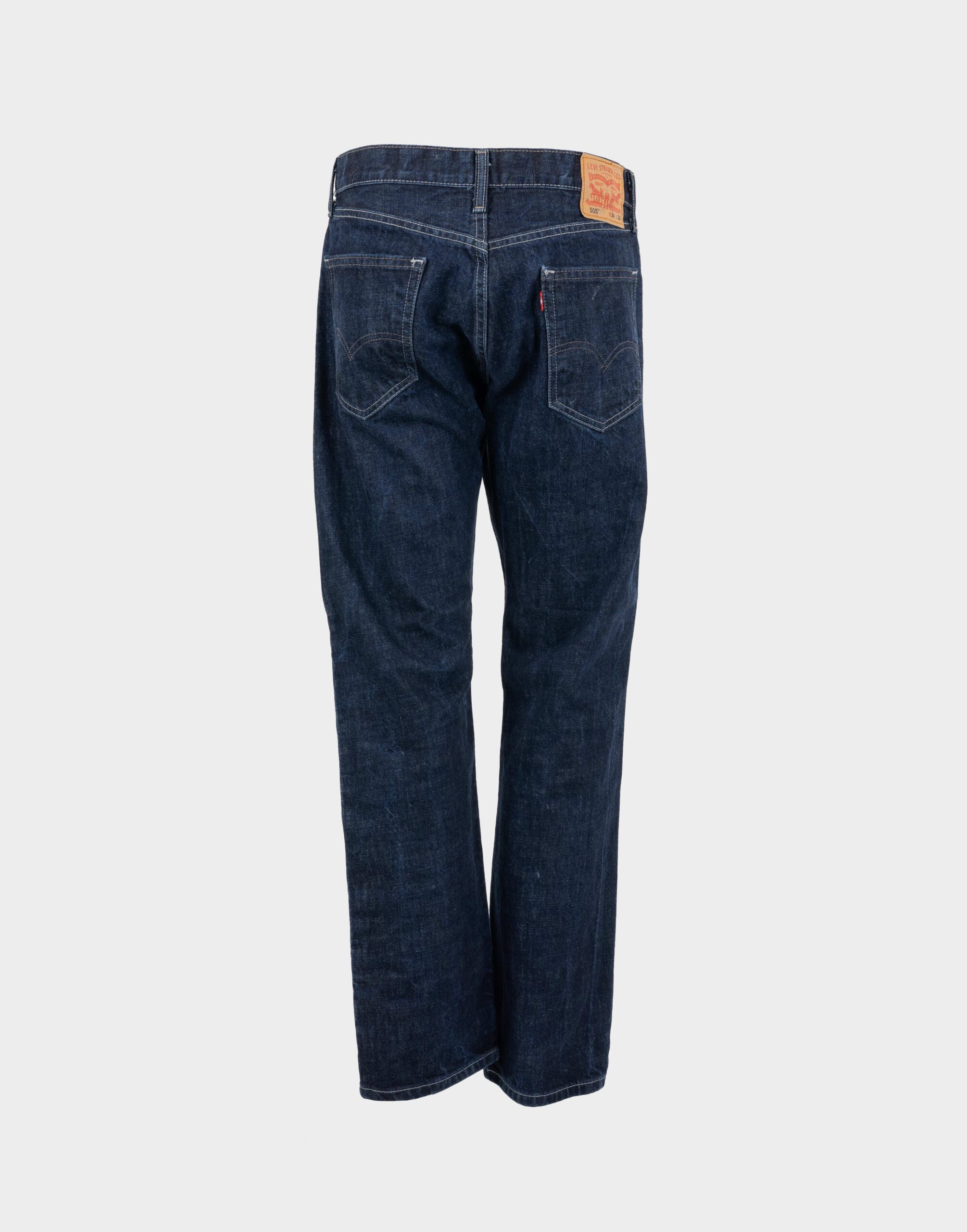 levis model 501 men's jeans trousers photographed on a ghost dummy