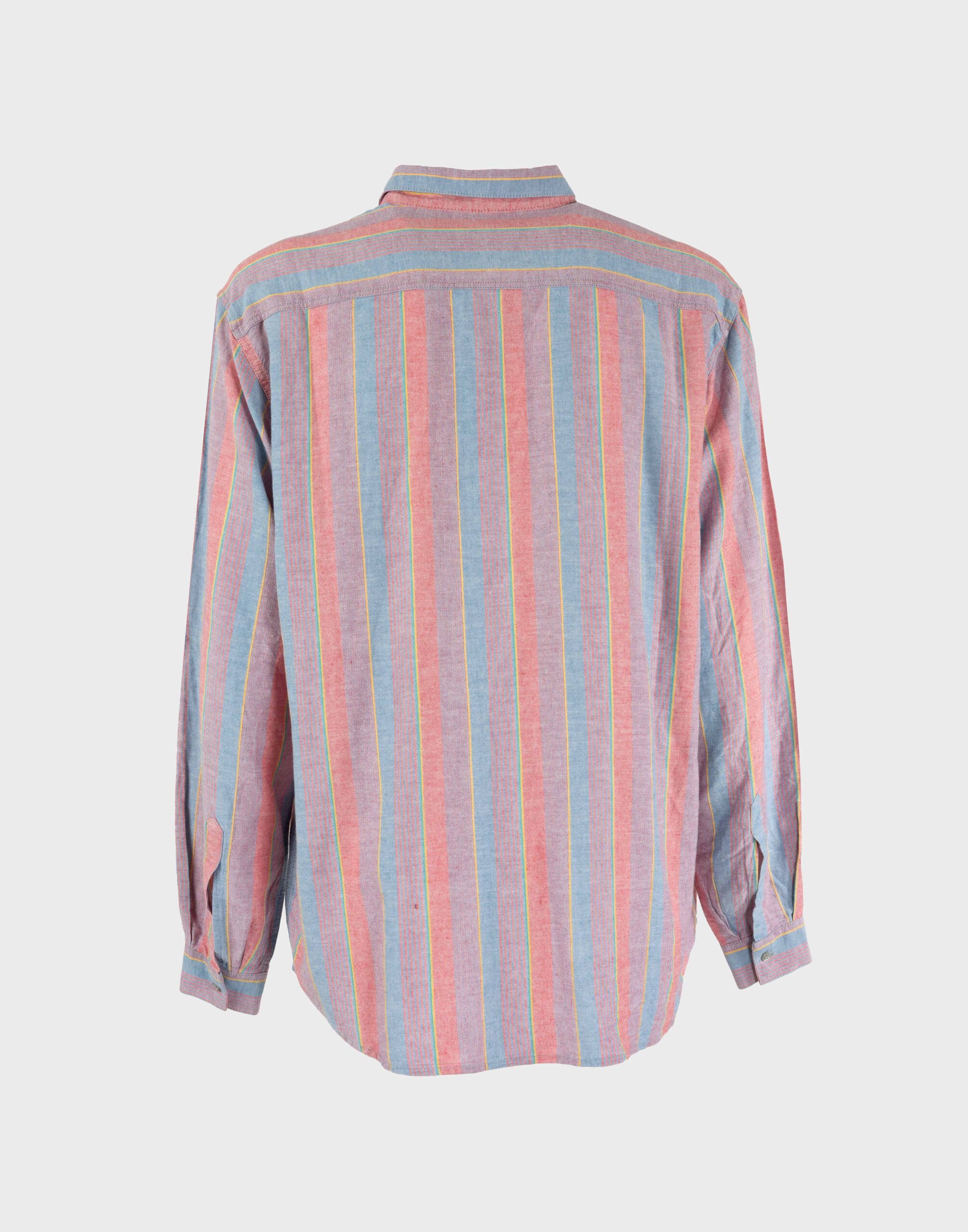Missoni Sport men's cotton shirt with striped pattern photographed on mannequin with grey background